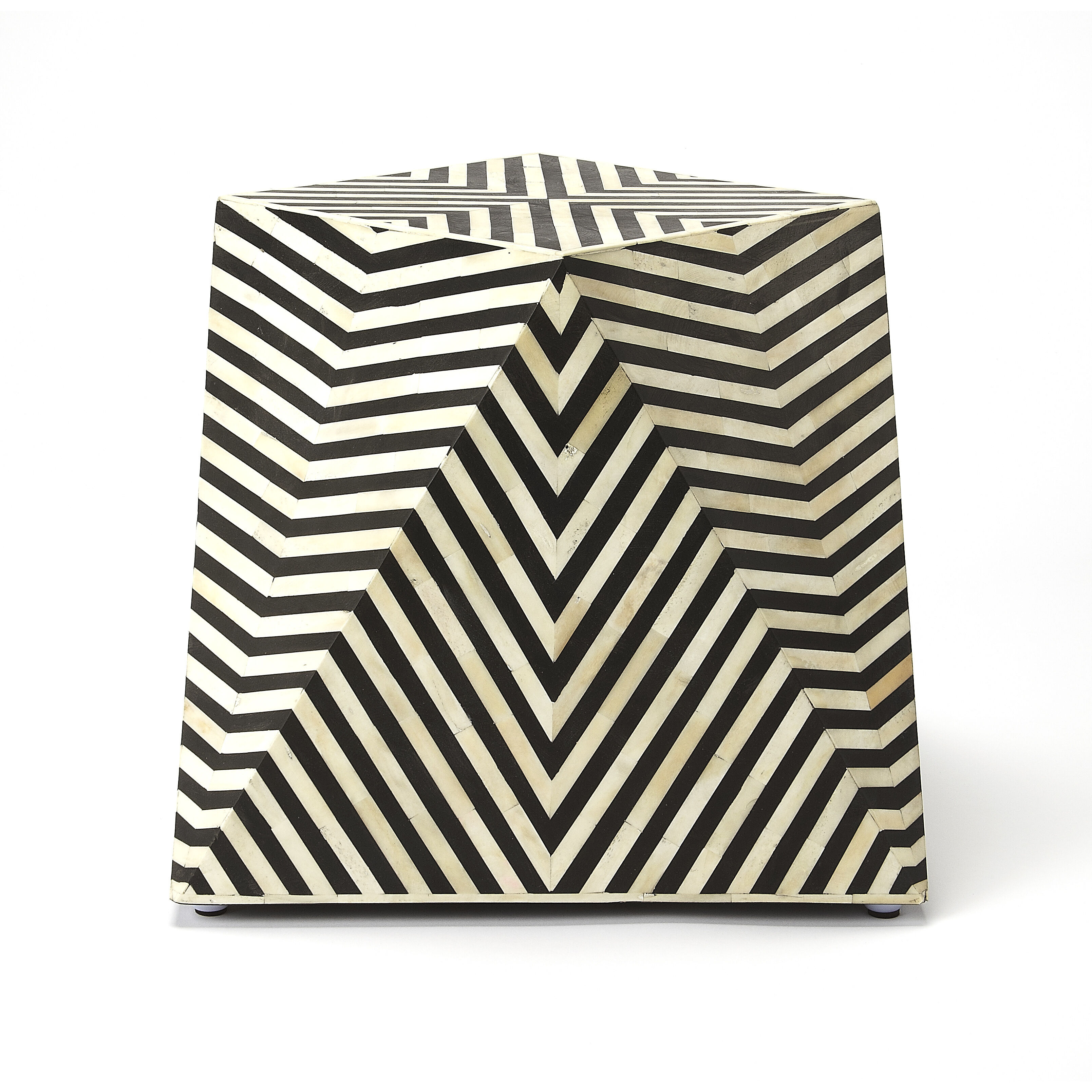 Bone Inlay Zanzibar Bone Inlay 18 X 18 inch Black Bone Inlay Accent Table