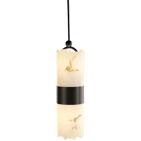 Lumenaria 2 Light 4 inch Dark Bronze Pendant Ceiling Light in Cylinder with Broken Rim, Incandescent