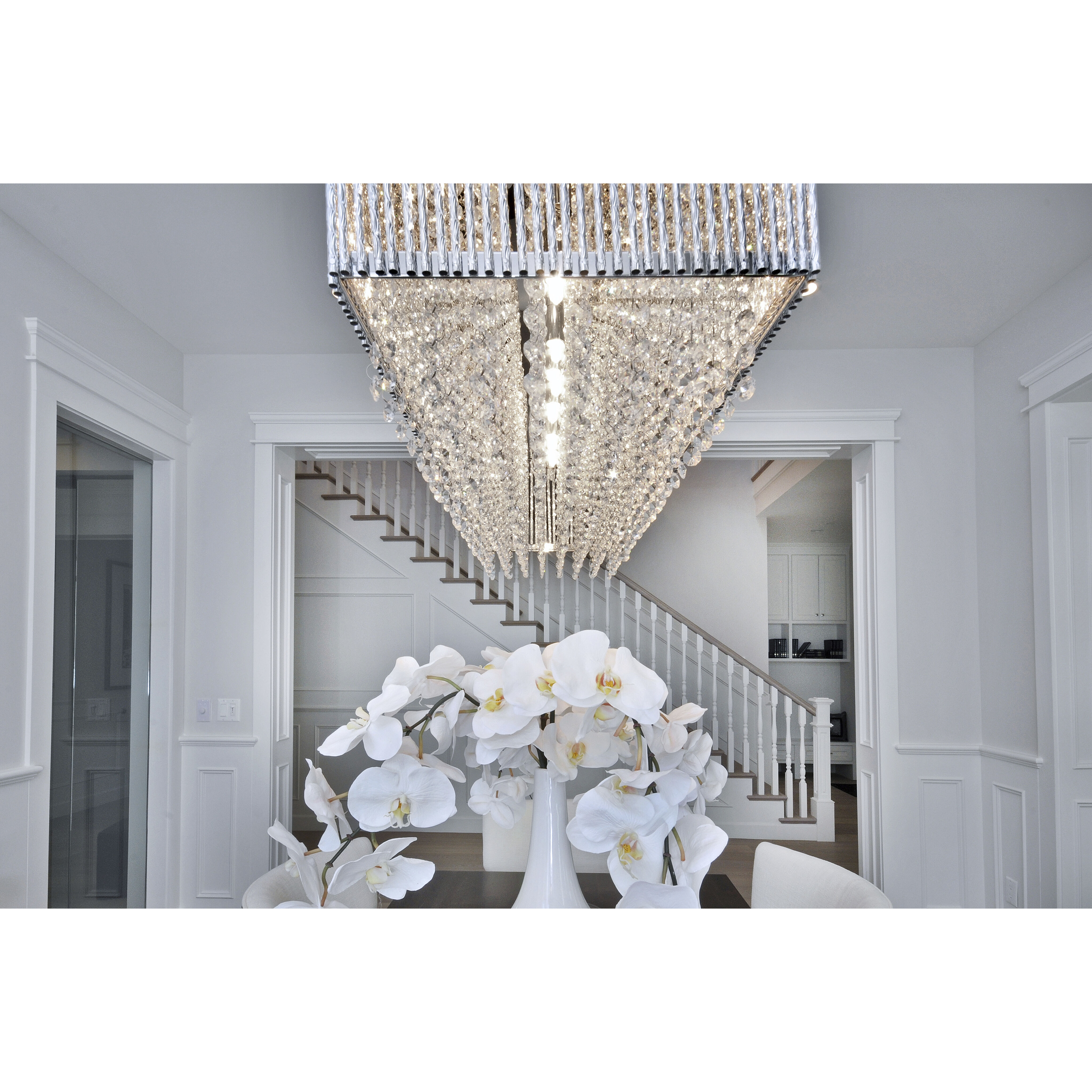 Spiral 9 Light 35 inch Polished Chrome Linear Pendant Ceiling Light