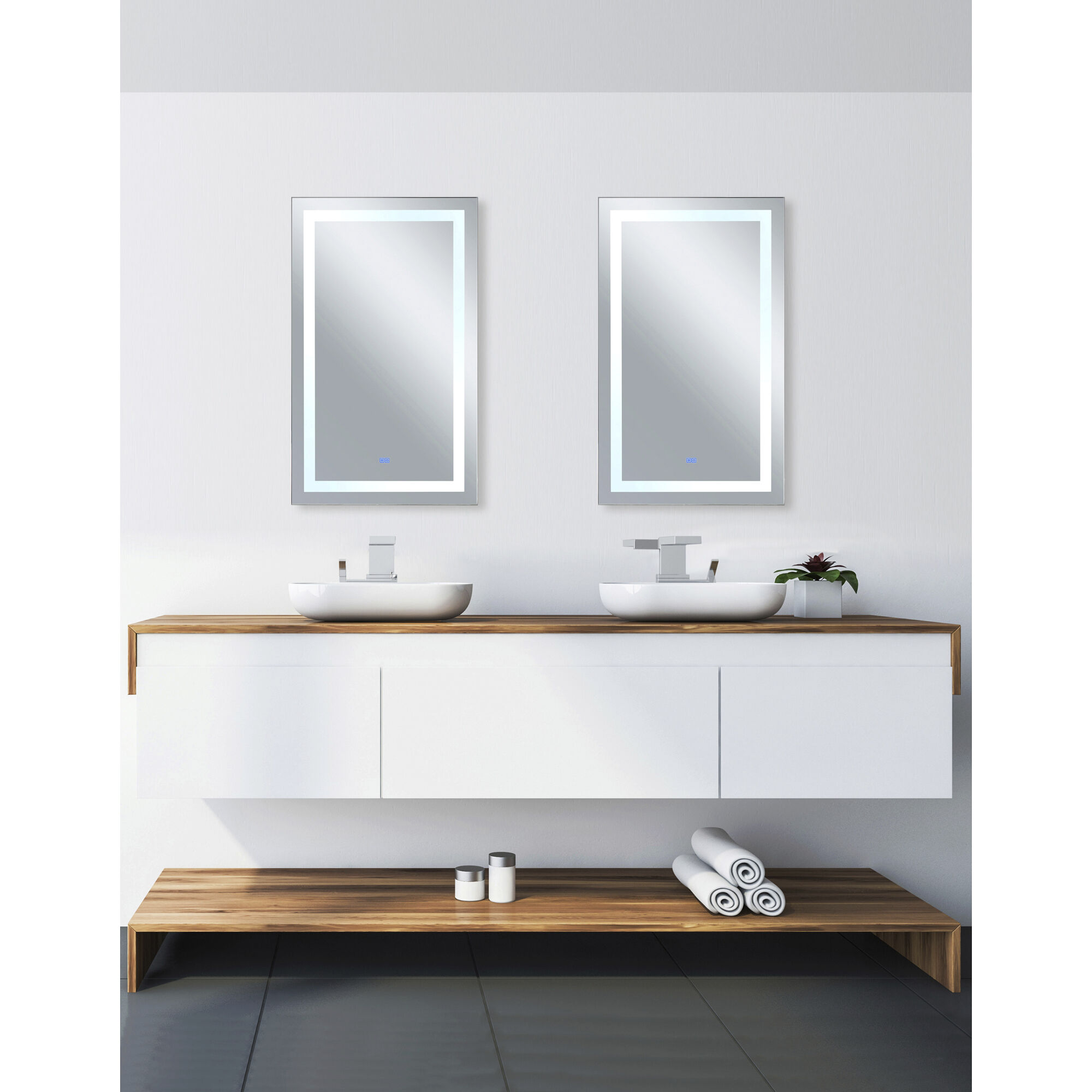 Abril 49 X 29.5 inch Matte White Mirror, Rectangle