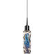 Aria LED 2 inch Chrome Pendant Ceiling Light in Blue Glass