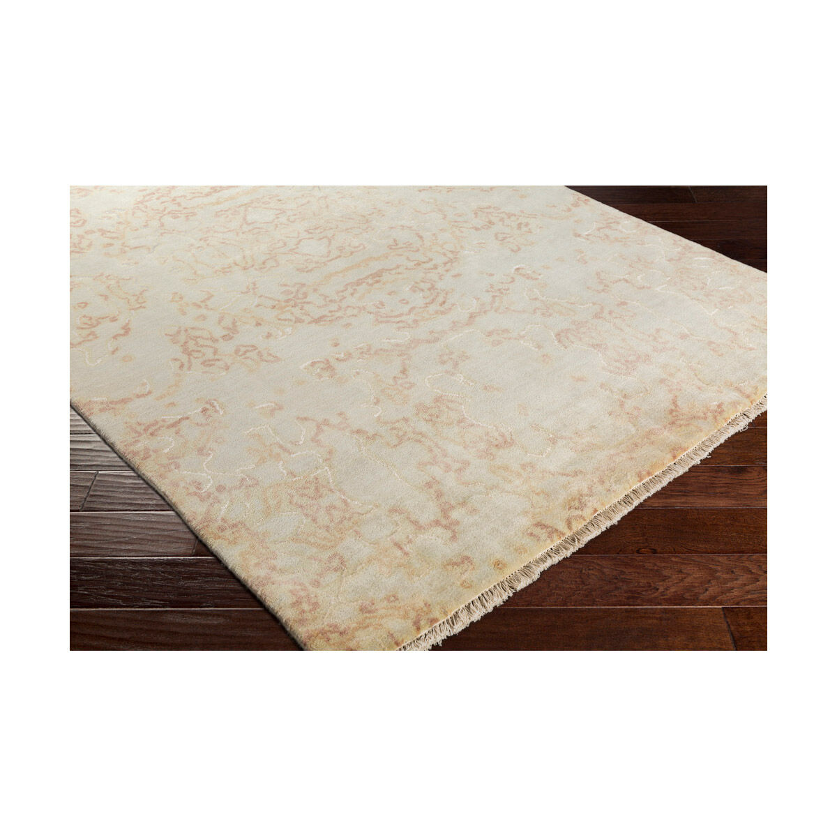 Atmospheric 108 X 72 inch Neutral and Pink Area Rug, Wool and Viscose