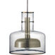 Clyde 1 Light 14.25 inch Clear with Gun Metal Pendant Ceiling Light