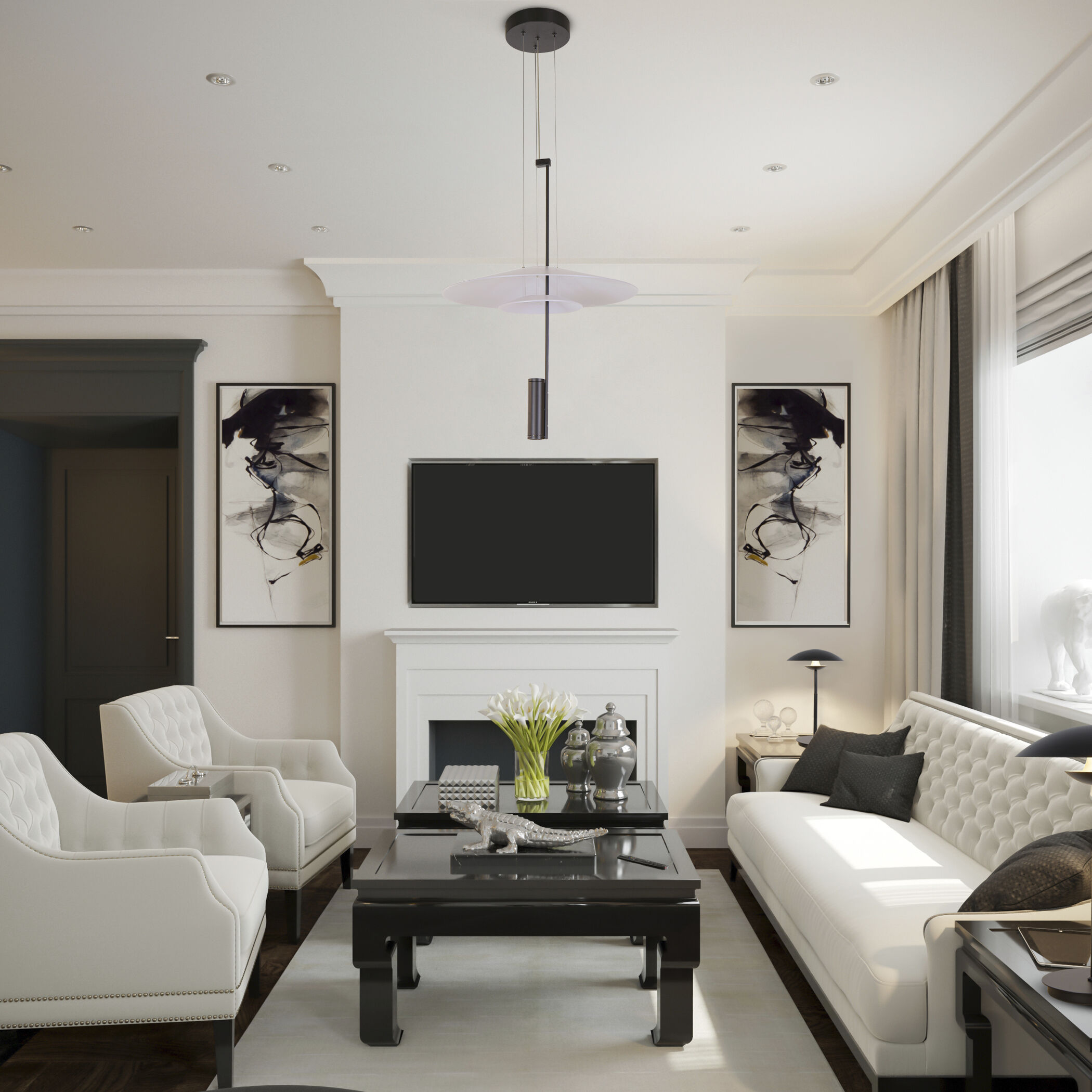 Artisan Collection/POSITANO Series 19.75 inch Black Pendant Ceiling Light