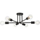 Marin 6 Light 20 inch Matte Black Semi Flush Ceiling Light