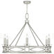 Cienfuegos 6 Light 37.5 inch Silver Chandelier Ceiling Light in Silver Leaf, No Shade