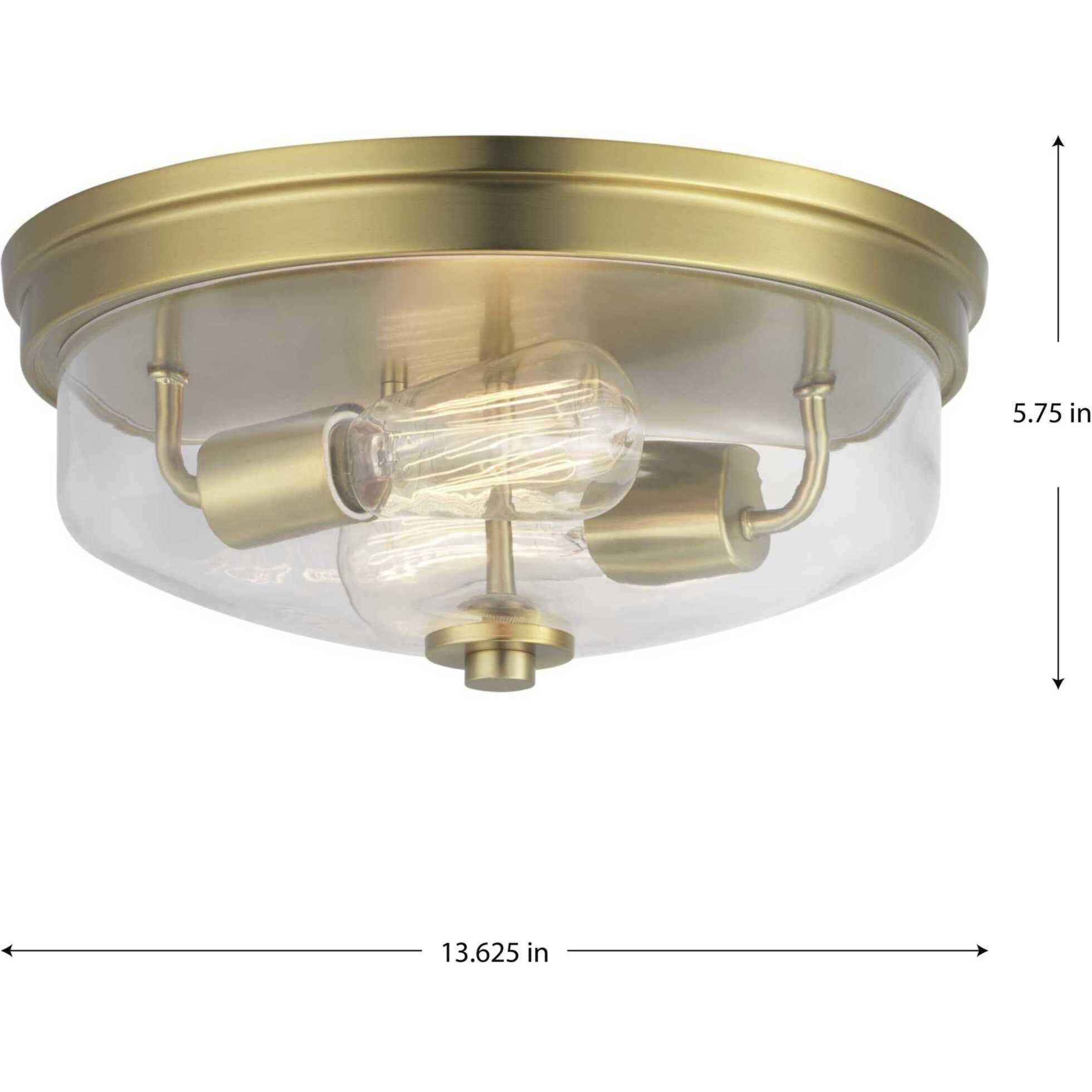 Blakely 2 Light 14 inch Brushed Bronze Flush Mount Ceiling Light, Design Series