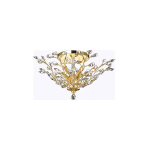 Orchid 6 Light 27 inch Gold Flush Mount Ceiling Light in Royal Cut