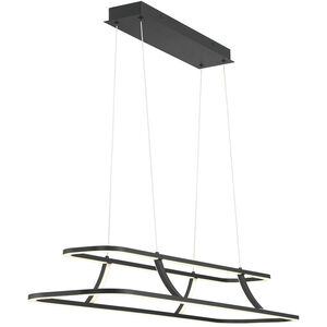 Cadoux Linear Chandelier Ceiling Light in Black