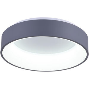 Arenal LED 24 inch Gray and White Drum Shade Flush Mount Ceiling Light