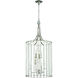Whitestone Pendant Ceiling Light in Polished Nickel, Crystal Beads and Finials