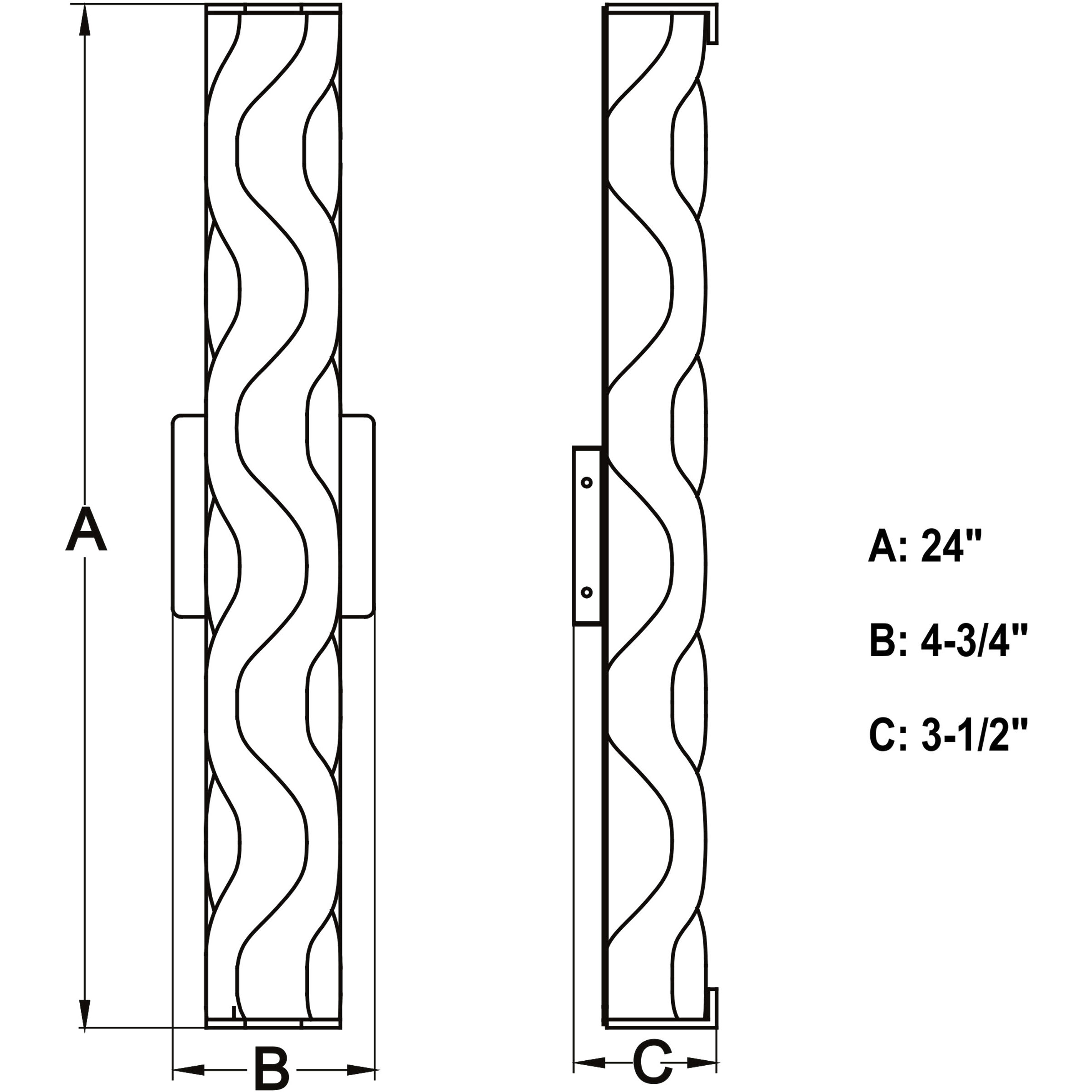 Marseille LED 24 inch Matte Black Bathroom Light Wall Light