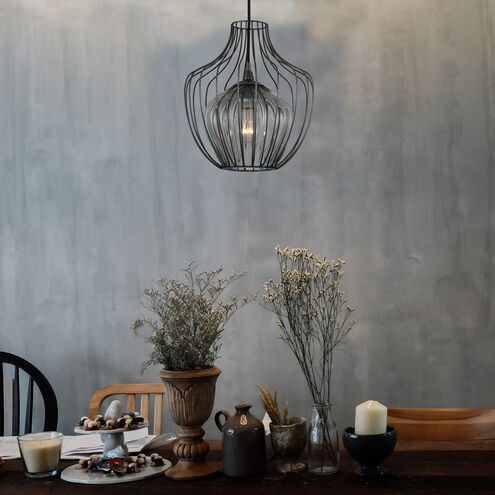 Emilia 1 Light 12 inch Chemical Stainless Steel Pendant Foyer Ceiling Light