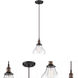 Vintage 1 Light 7 inch Rustic Bronze Pendant Ceiling Light