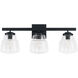 Dillon 3 Light 26 inch Matte Black Vanity Light Wall Light