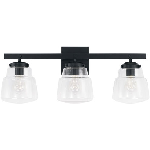 Dillon 3 Light 26 inch Matte Black Vanity Light Wall Light