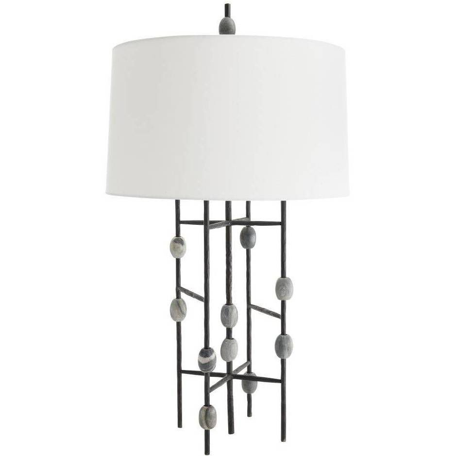 Howes 32 inch 150.00 watt Natural Iron and Galaxy Marble Lamp Portable Light