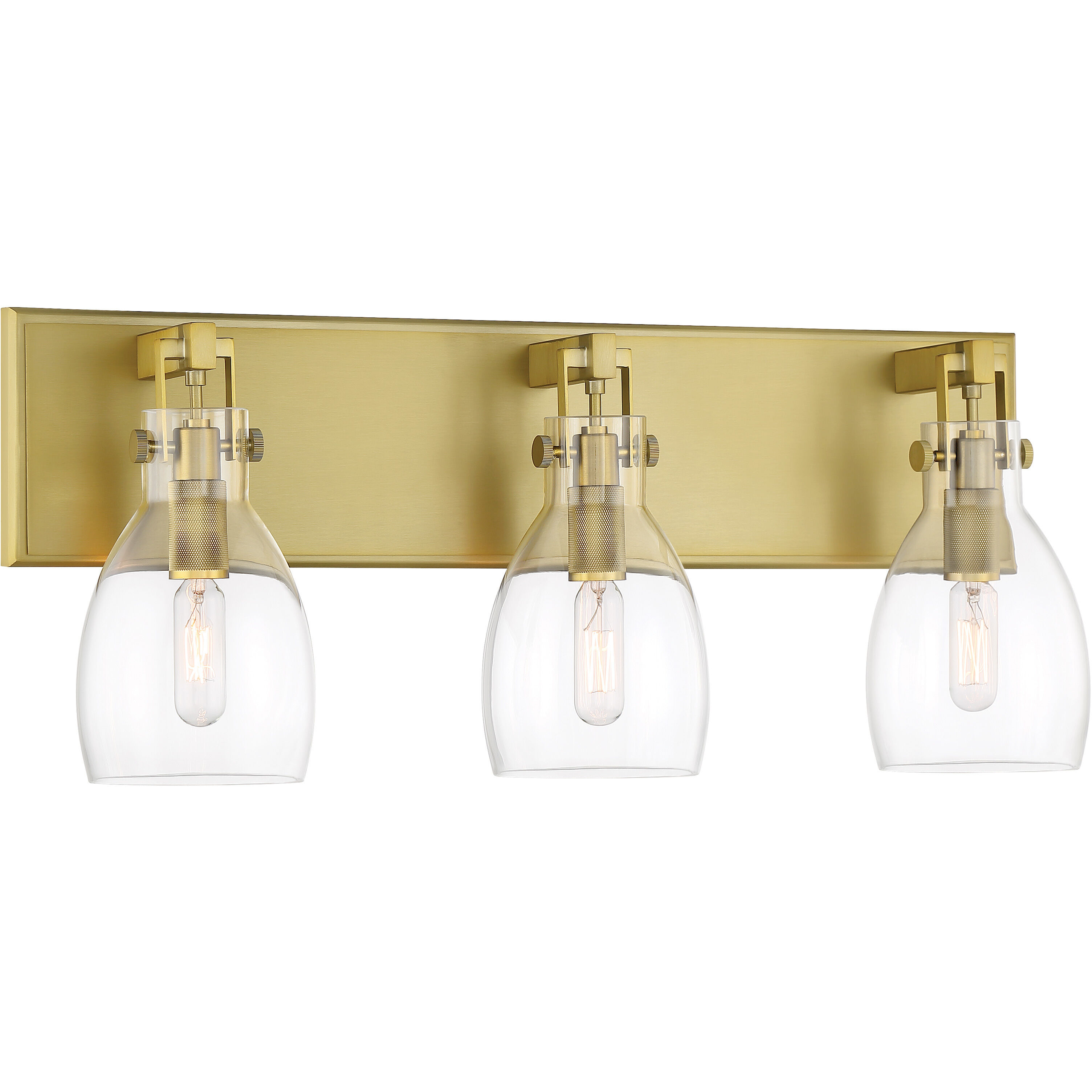 Tiberia 3 Light 22 inch Soft Brass Bath Light Wall Light