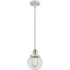 Ballston Beacon 1 Light 6 inch White and Polished Chrome Pendant Ceiling Light in Clear Glass
