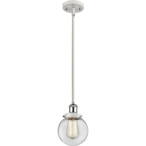 Ballston Beacon 1 Light 6 inch White and Polished Chrome Pendant Ceiling Light in Clear Glass