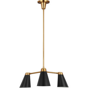 TOB by Thomas O'Brien Signoret 3 Light 24.88 inch Burnished Brass Chandelier Ceiling Light