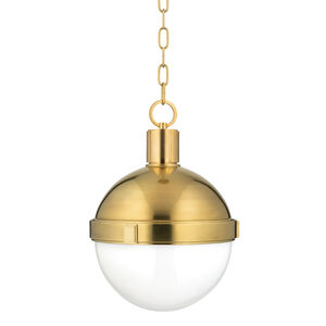 Lambert 1 Light 12.5 inch Aged Brass Pendant Ceiling Light