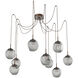 Aster LED 18.7 inch Burnished Bronze Swag Multi-Pendant Ceiling Light in 3000K LED, Floret Inner - Smoke Outer