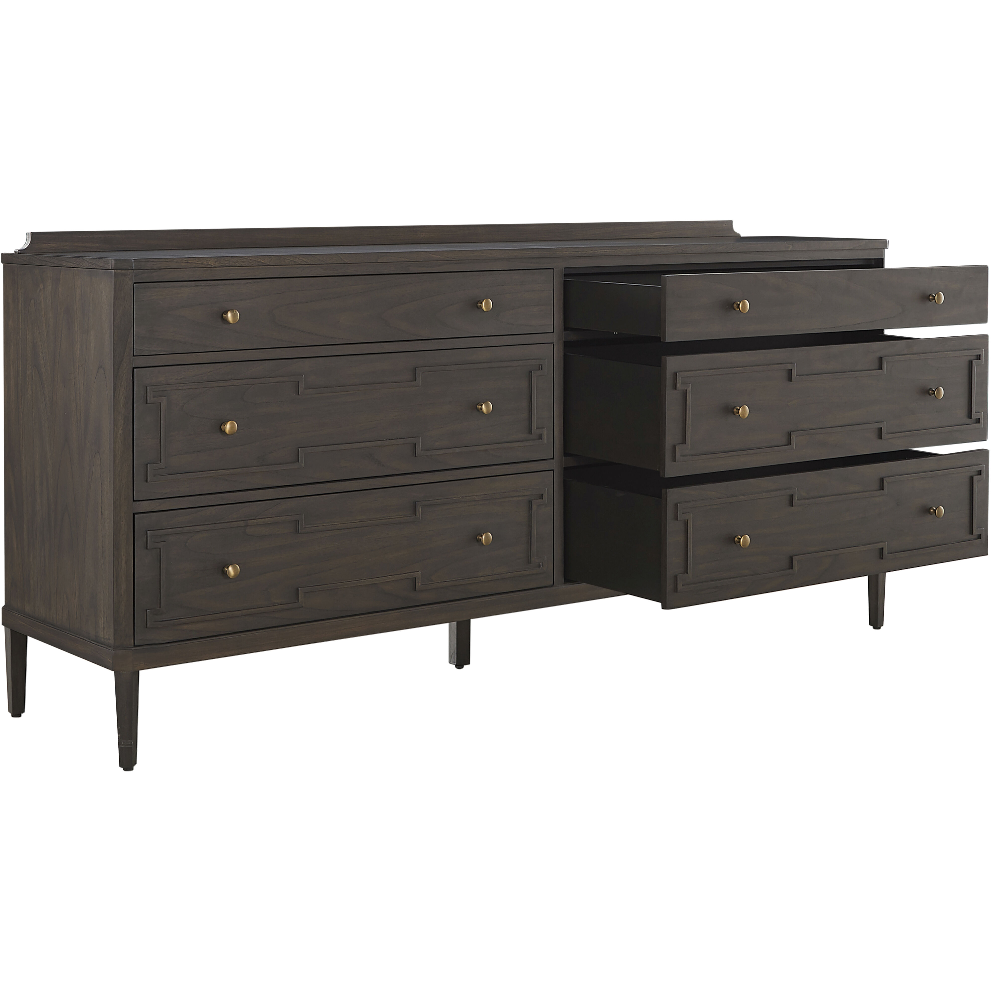Glenwood Cerused Brown and Brushed Antique Brass Dresser