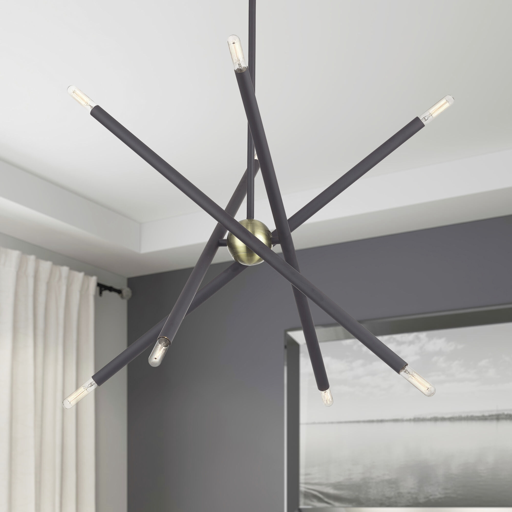 Soho 8 Light 24 inch Bronze with Antique Brass Accents Chandelier Ceiling Light