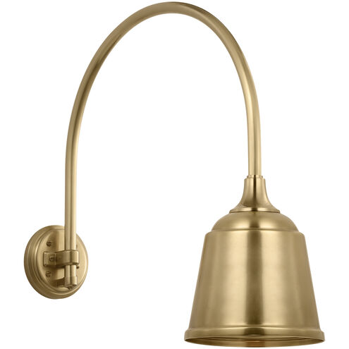 Thomas O'Brien Academy Barn Light LED 21 inch Hand-Rubbed Antique Brass Arched Mack Barn Light in 8" Hand-Rubbed Antique Brass Rockhouse Shade