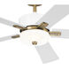 Icon 56 inch Brushed Natural Brass with White Blades Ceiling Fan