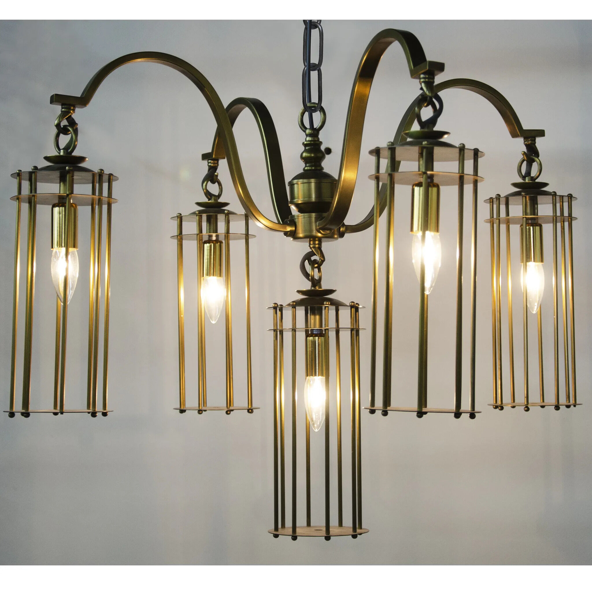 Chandler 5 Light 30 inch Antique Brass Chandelier Ceiling Light