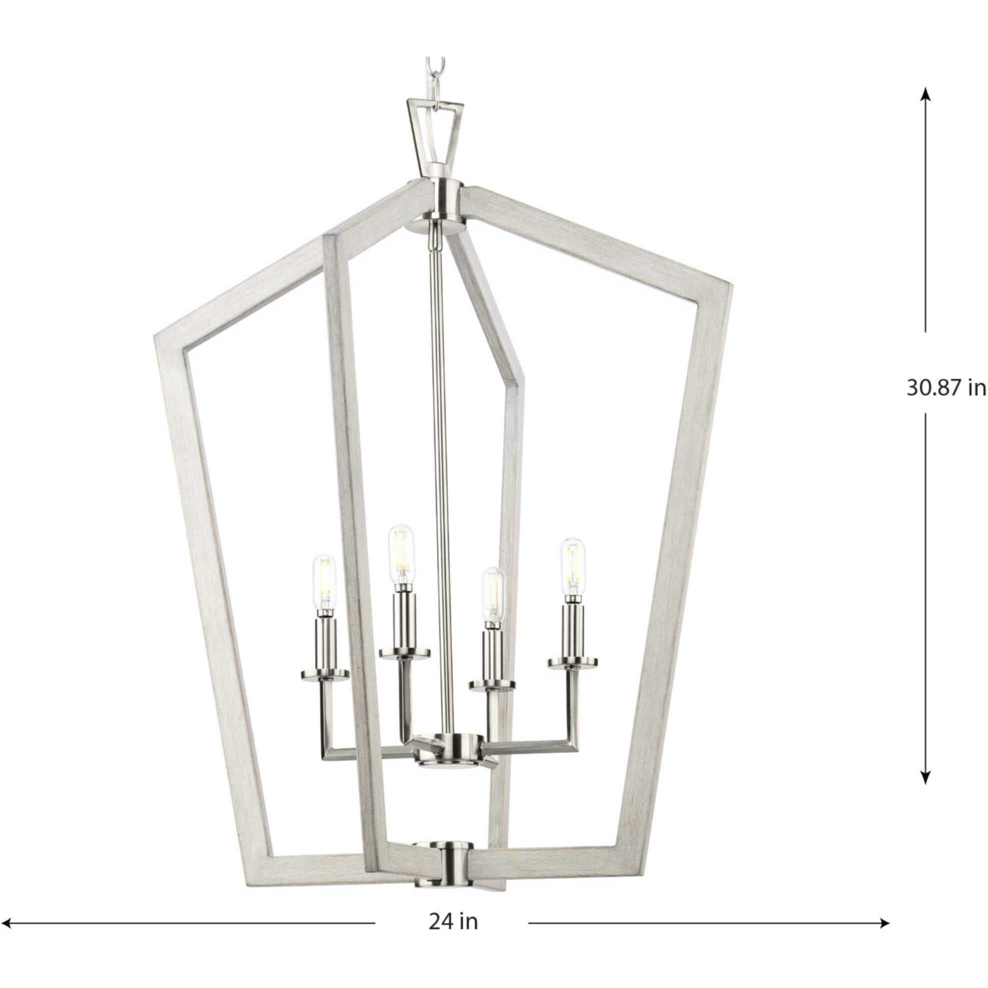 Galloway 4 Light 24 inch Brushed Nickel Foyer Light Ceiling Light