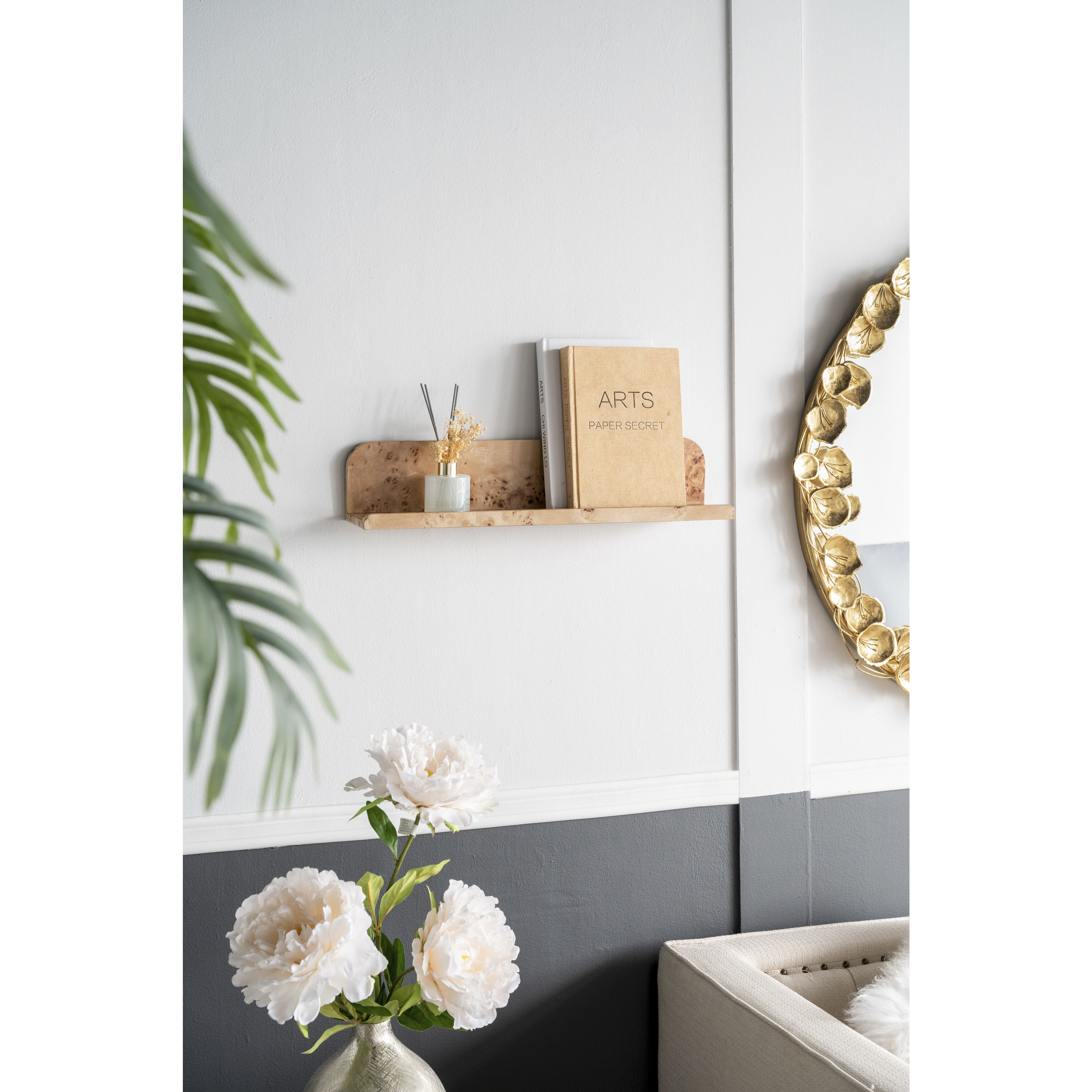 Anita 23.6 inch Brown Wall Shelf