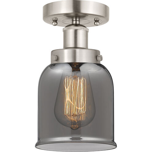 Bell 1 Light 6.5 inch Brushed Satin Nickel Semi-Flush Mount Ceiling Light