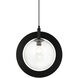 Astro 1 Light 10 inch Black Pendant Ceiling Light in Black and Clear
