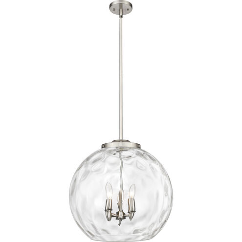 Ballston Athens Water Glass LED 18 inch Brushed Satin Nickel Pendant Ceiling Light
