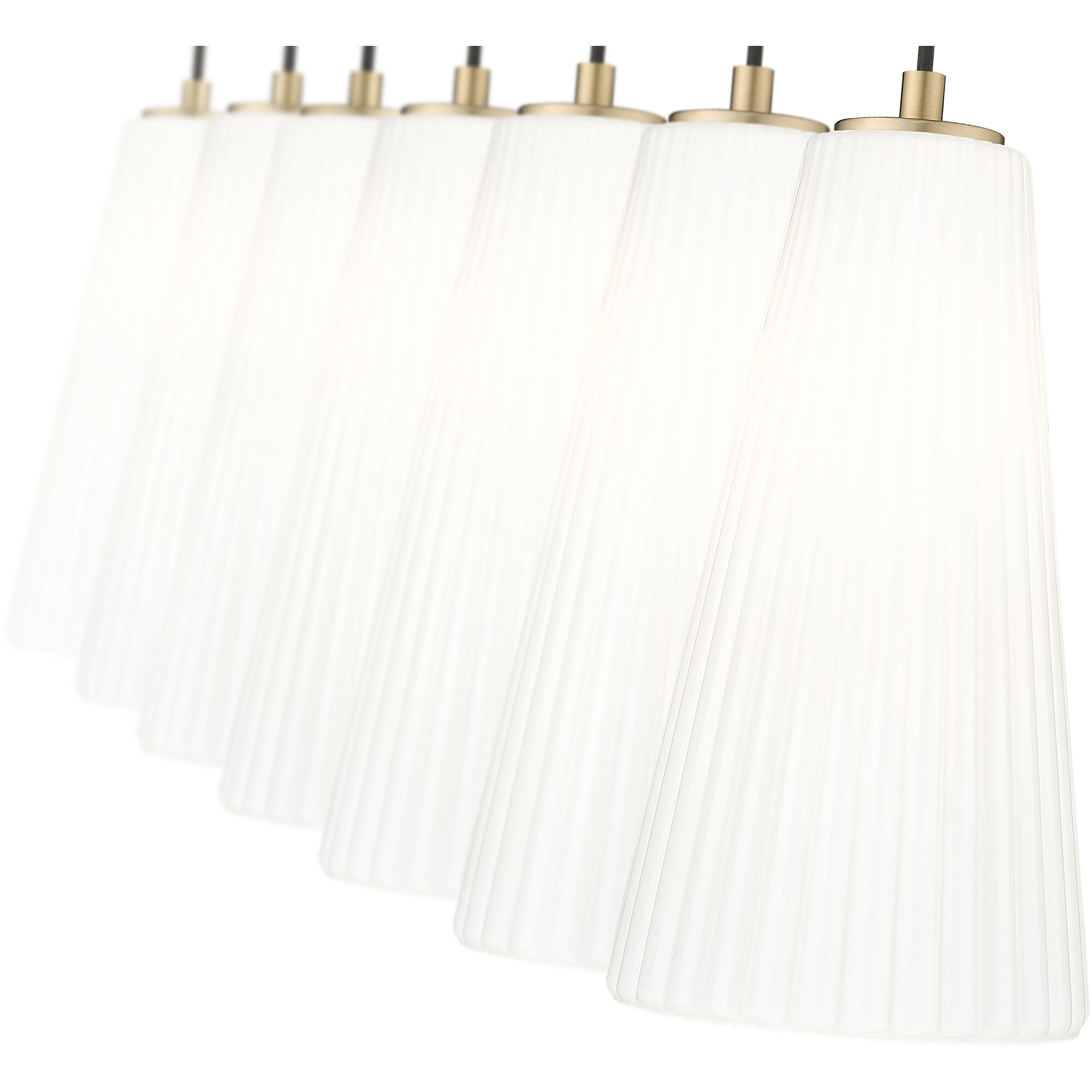 Farrell 7 Light 54 inch Modern Gold Linear Chandelier Ceiling Light