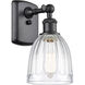 Ballston Brookfield 1 Light 6 inch Matte Black Sconce Wall Light in Clear Glass, Ballston