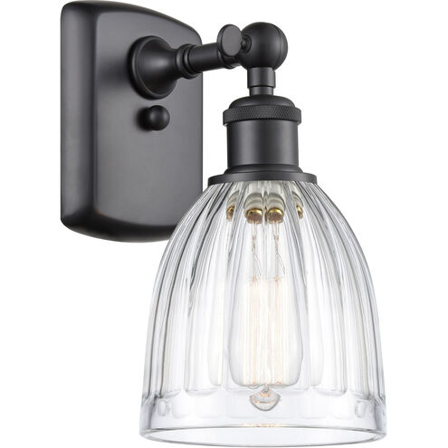 Ballston Brookfield 1 Light 6 inch Matte Black Sconce Wall Light in Clear Glass, Ballston