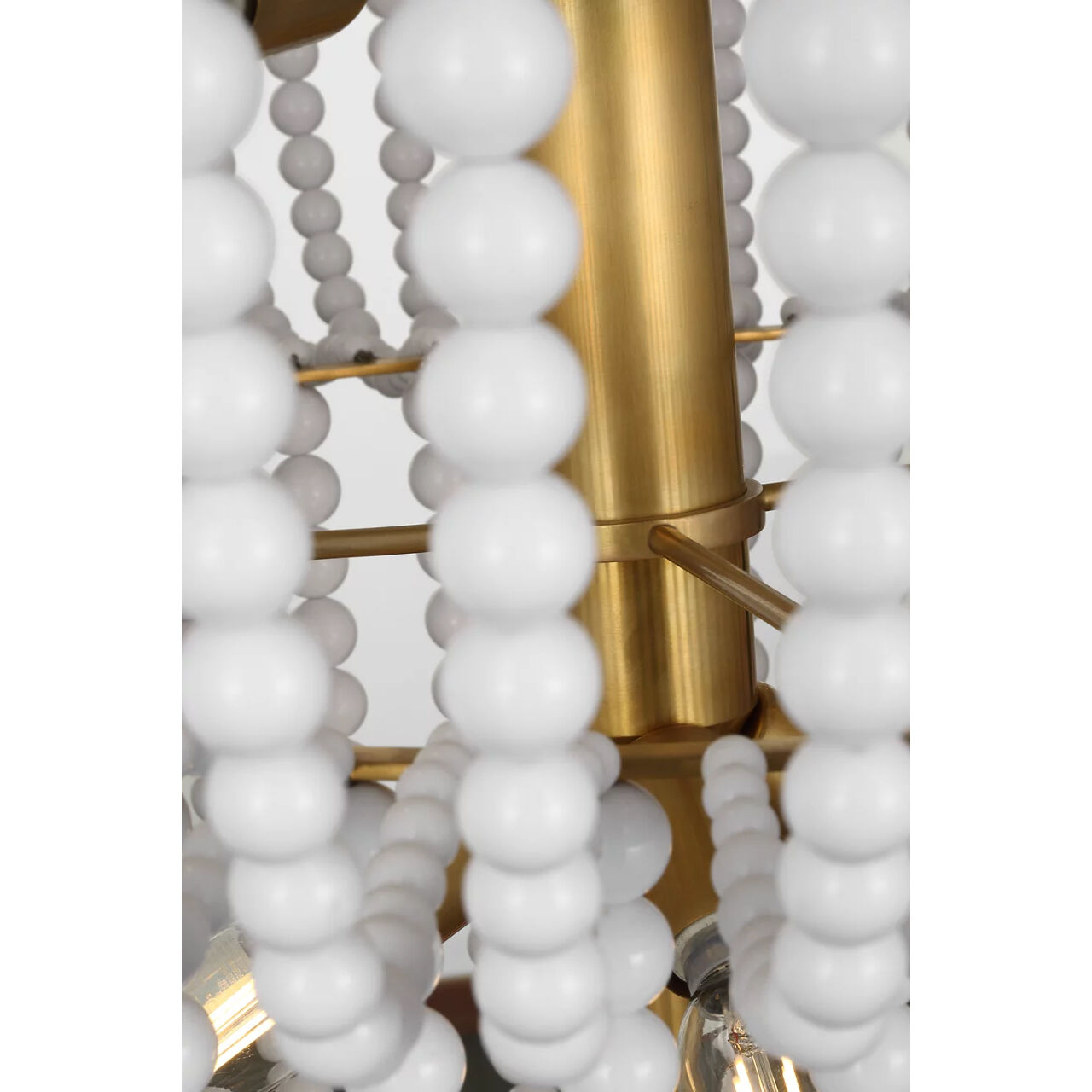 AERIN Jacqueline LED 45.5 inch Hand-Rubbed Antique Brass Basket Chandelier Ceiling Light in White Acrylic