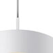 Echo LED 13 inch White and Gold Single Pendant Ceiling Light in White/Gold