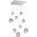 Gem LED 30.1 inch Classic Silver Chandelier Ceiling Light in 3000K LED, Smoke, Square Multi-Port