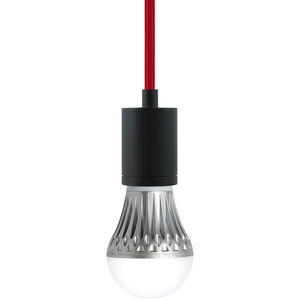 SoCo 1 Light 1.7 inch White Pendant Ceiling Light in Red Cord, Modern Socket, 192 inch