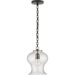 Thomas O'Brien Katie 1 Light 8 inch Bronze Pendant Ceiling Light in Seeded Glass 