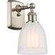 Ballston Brookfield LED 5.75 inch Brushed Satin Nickel Sconce Wall Light in White Glass, Ballston