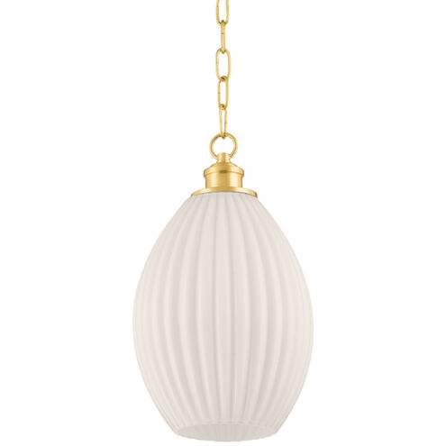 Hillary 1 Light 9 inch Aged Brass Pendant Ceiling Light