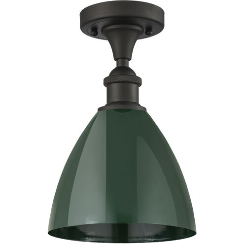 Ballston Plymouth Dome 1 Light 8 inch Oil Rubbed Bronze Semi-Flush Mount Ceiling Light in Matte Green