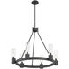 Evandrel 6 Light 29 inch Matte Black Chandelier Ceiling Light