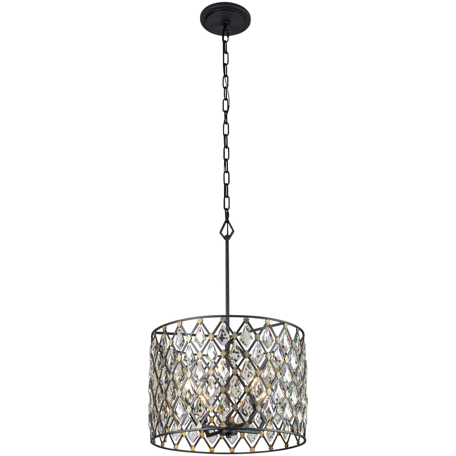 Windsor 4 Light 18 inch Carbon/Havana Gold Pendant Ceiling Light
